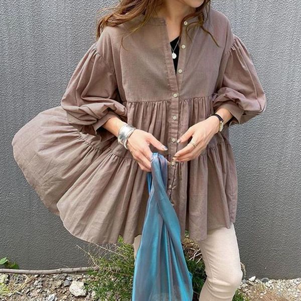 women's blouses & shirts japan fresh lady chiffon blouse loose casual street wear autumn korea solid women baggy fashion young girl, White
women's blouses & shirts japan fresh lady chiffon blouse loose casual street wear autumn korea solid women baggy fashion young girl, White
