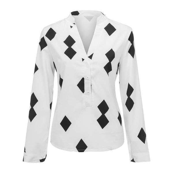 women vintage geometric pattern blouses long sleeve turn down collar pleated shirts female casual wear chic ol office 7.3 women's &, White
women vintage geometric pattern blouses long sleeve turn down collar pleated shirts female casual wear chic ol office 7.3 women's &, White