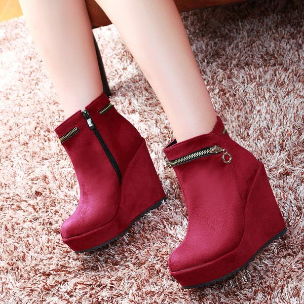 boots chimizhai winter women shoes platform fur super high heels woman wedges autumn ankle warm my337, Black
boots chimizhai winter women shoes platform fur super high heels woman wedges autumn ankle warm my337, Black