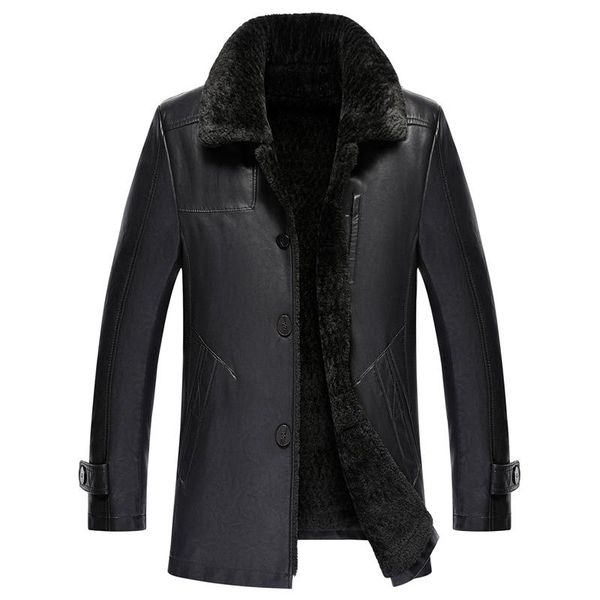 men's leather & faux 2021 winter men coat fashion jacket fur collar velvet inside snow warm coats jaqueta de couro, Black
men's leather & faux 2021 winter men coat fashion jacket fur collar velvet inside snow warm coats jaqueta de couro, Black