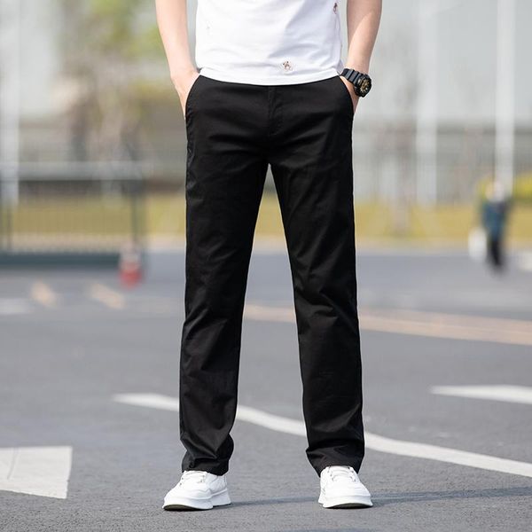 men's pants 2021 spring summer lightweight straight loose solid color casual classic brand embroidery trousers, Black
men's pants 2021 spring summer lightweight straight loose solid color casual classic brand embroidery trousers, Black