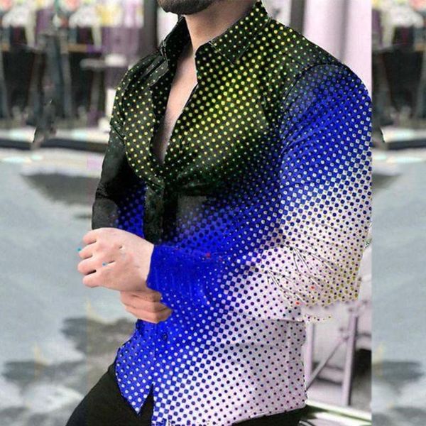 men's casual shirts autumn men fashion digital printing turn-down collar single-breasted gradient spring for parties streetwear, White;black
men's casual shirts autumn men fashion digital printing turn-down collar single-breasted gradient spring for parties streetwear, White;black