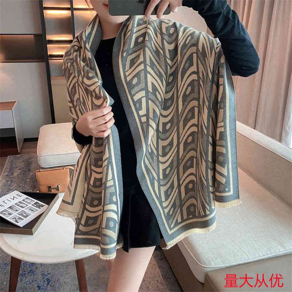design new women's style autumn and thick imitation cashmere scarf seasons versatile shawl cloak long korean east gate, Blue;gray
design new women's style autumn and thick imitation cashmere scarf seasons versatile shawl cloak long korean east gate, Blue;gray