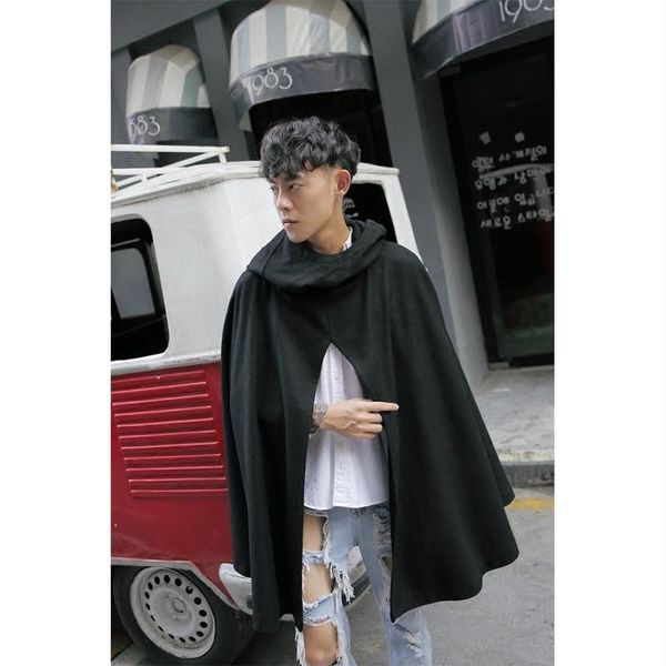 men's wool & blends m-4xl winter hooded woolen coat in the long section loose shawl cape large size fat people wea, Black
men's wool & blends m-4xl winter hooded woolen coat in the long section loose shawl cape large size fat people wea, Black