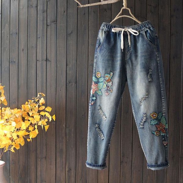 spring autumn women jeans japan style casual loose hole embroidery high waist straight women's, Blue
spring autumn women jeans japan style casual loose hole embroidery high waist straight women's, Blue