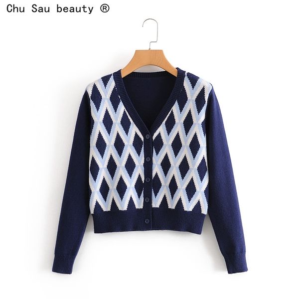 fall winter fashion women vintage chic slim short v-neck colorblock argyle plaid knit cardigan sweaters 210508, White
fall winter fashion women vintage chic slim short v-neck colorblock argyle plaid knit cardigan sweaters 210508, White