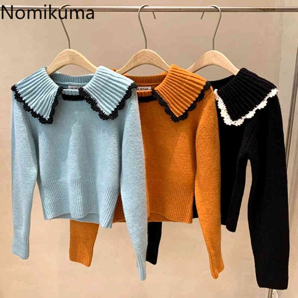 nomikuma sweet sweater women turn down collar long sleeve short knitted pullover arrival pull femme korean chic 3e171 210514, White;black
nomikuma sweet sweater women turn down collar long sleeve short knitted pullover arrival pull femme korean chic 3e171 210514, White;black