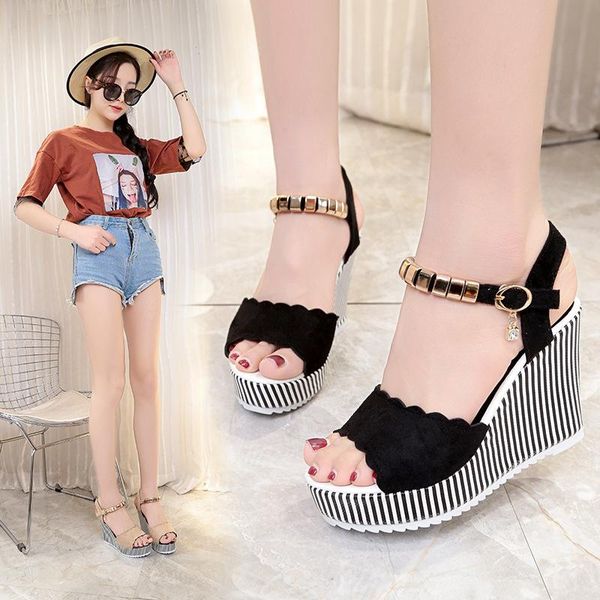 fashion women summer platform shoes front rear strap open toe wedges sandals buckle footwear, Black
fashion women summer platform shoes front rear strap open toe wedges sandals buckle footwear, Black