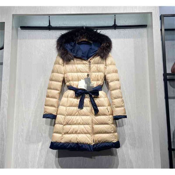 down jacket 21 winter double-sided zipper white duck raccoon dog hair collar medium long women's lace, Black
down jacket 21 winter double-sided zipper white duck raccoon dog hair collar medium long women's lace, Black