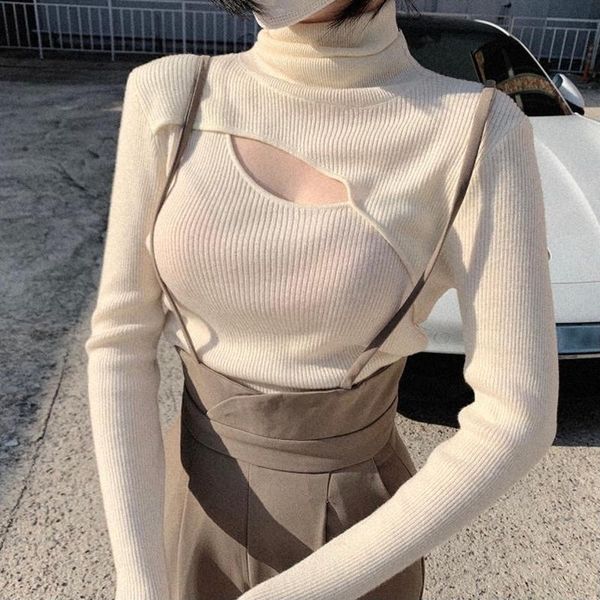 women's sweaters tide chic hollow out turtleneck woman 2021 korean fashion ins pullover autumn long sleeve knitted sweater, White;black
women's sweaters tide chic hollow out turtleneck woman 2021 korean fashion ins pullover autumn long sleeve knitted sweater, White;black