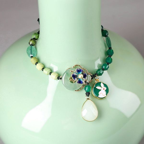 xianlan053 national wind restoring ancient ways dongling jade green glass cloisonne bracelet string hand act the role of antique j, Silver
xianlan053 national wind restoring ancient ways dongling jade green glass cloisonne bracelet string hand act the role of antique j, Silver