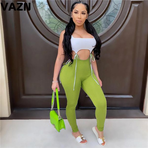 women's jumpsuits & rompers vazn 2021 summer lady 5 colors parchwork long jumpsuit sleeveless o-neck lace up skinny playsuit club cloth, Black;white
women's jumpsuits & rompers vazn 2021 summer lady 5 colors parchwork long jumpsuit sleeveless o-neck lace up skinny playsuit club cloth, Black;white