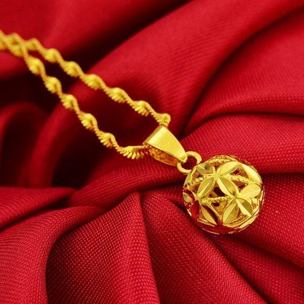 pendant necklaces for women hollow clover ball real yellow gold plated wedding engagement jewelry, Silver
pendant necklaces for women hollow clover ball real yellow gold plated wedding engagement jewelry, Silver