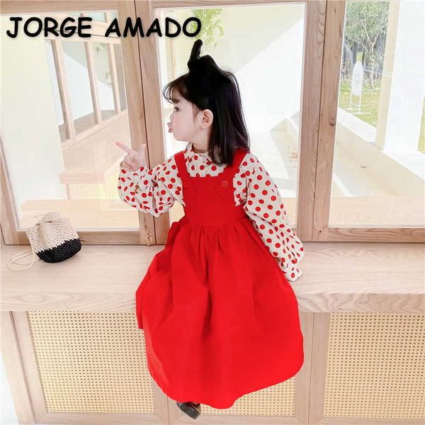 korean style spring girls 2-pcs sets puff dot shirts+sling princess dresses girl clothes e2028 210610, White
korean style spring girls 2-pcs sets puff dot shirts+sling princess dresses girl clothes e2028 210610, White