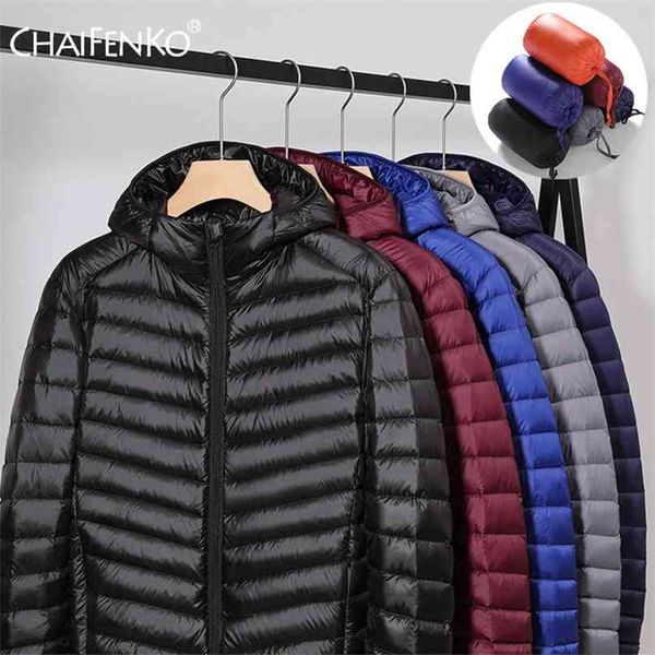 men's winter light packable down jacket men autumn fashion slim hooded coat plus size casual brand s 210910, Black
men's winter light packable down jacket men autumn fashion slim hooded coat plus size casual brand s 210910, Black