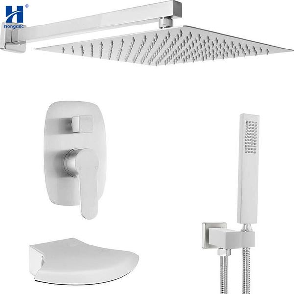 hongdec wall mounted chrome polished 12 inch rainfall shower system set with handheld head and waterfall spout tub bathroom sets
hongdec wall mounted chrome polished 12 inch rainfall shower system set with handheld head and waterfall spout tub bathroom sets