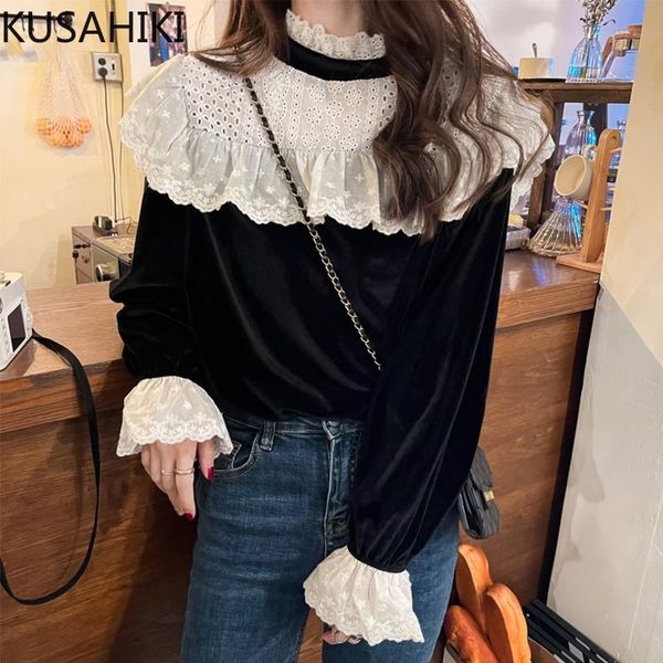 blouse women korean lace ruffle patchwork falre long sleeve stand neck causal blusas 2021 spring shirt 6f578 women's blouses & shirts, White
blouse women korean lace ruffle patchwork falre long sleeve stand neck causal blusas 2021 spring shirt 6f578 women's blouses & shirts, White