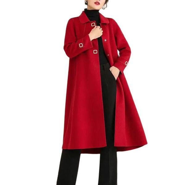 women's wool & blends 2021 autumn elegant solid long coat women sleeve loose double sided cashmere woolen jacket -5xl 2380, Black
women's wool & blends 2021 autumn elegant solid long coat women sleeve loose double sided cashmere woolen jacket -5xl 2380, Black