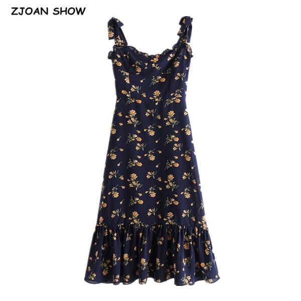 vintage french floral print bandage spaghetti strap ruffles hem midi dress retro women tie bow sling dresses holiday casual, Black;gray
vintage french floral print bandage spaghetti strap ruffles hem midi dress retro women tie bow sling dresses holiday casual, Black;gray