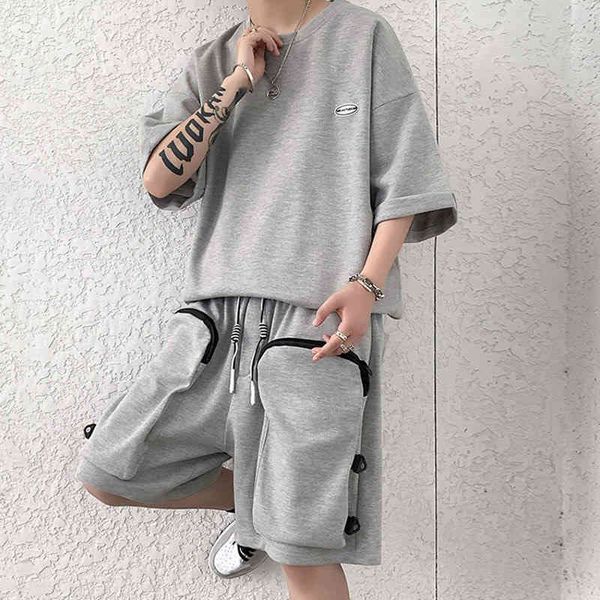 women's tracksuits men clothes summer cargo shorts set two piece loose tracksuit short sleeve tee oversized t-shirts men's male ch, Gray
women's tracksuits men clothes summer cargo shorts set two piece loose tracksuit short sleeve tee oversized t-shirts men's male ch, Gray