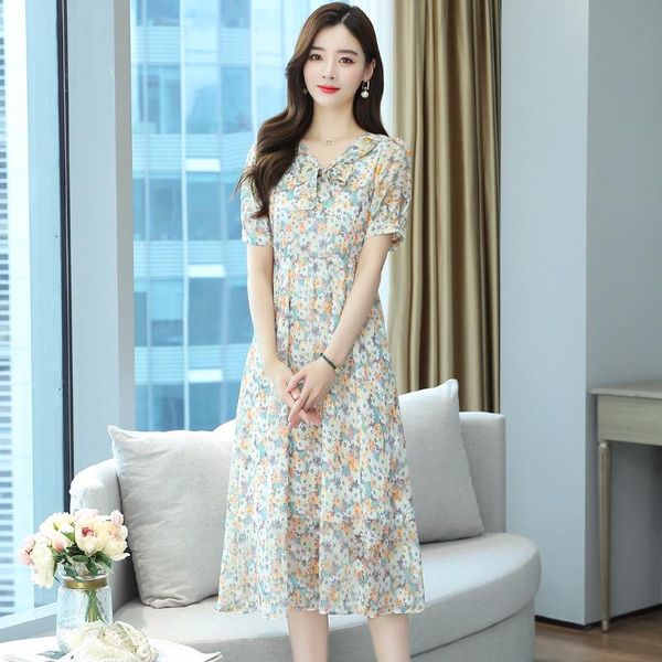 casual dresses 2021 french ladies dress summer chiffon v-neck floral fashion women's elegant sweet lady's daily wear, Black;gray
casual dresses 2021 french ladies dress summer chiffon v-neck floral fashion women's elegant sweet lady's daily wear, Black;gray