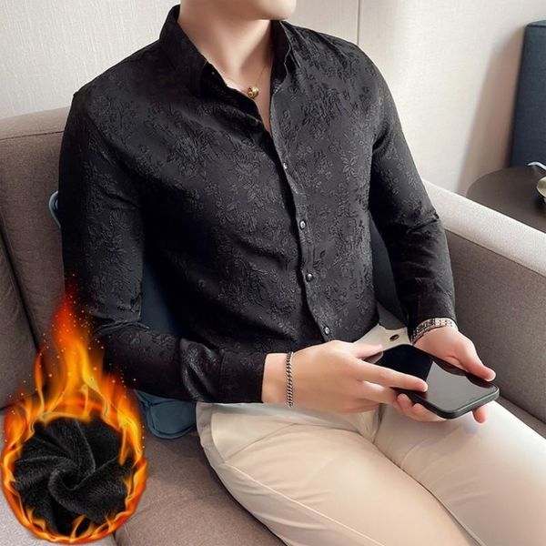 men's casual shirts autumn winter thick warm long sleeve luxury floral shirt men clothing simple slim fit camisas de hombre 2colors, White;black
men's casual shirts autumn winter thick warm long sleeve luxury floral shirt men clothing simple slim fit camisas de hombre 2colors, White;black