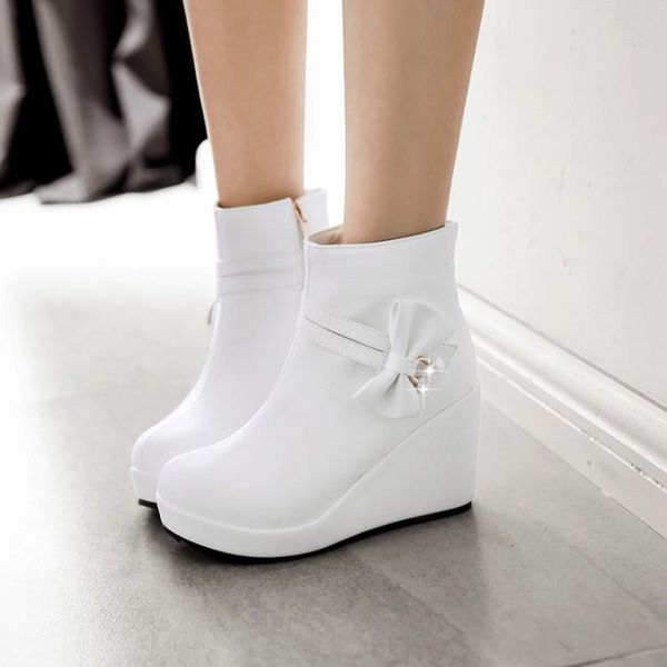 boots pxelena sweet beads butterflyknot women wedding pink white bridal shoes round toe wedge high heels platform ankle, Black
boots pxelena sweet beads butterflyknot women wedding pink white bridal shoes round toe wedge high heels platform ankle, Black