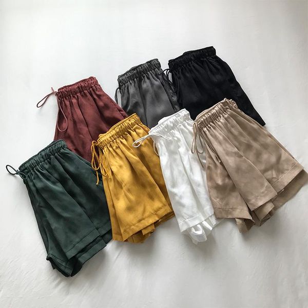women's shorts 2021 summer women casual elastic waist solid 7 colors loose high black short femme with pocket size s m xl, White;black
women's shorts 2021 summer women casual elastic waist solid 7 colors loose high black short femme with pocket size s m xl, White;black