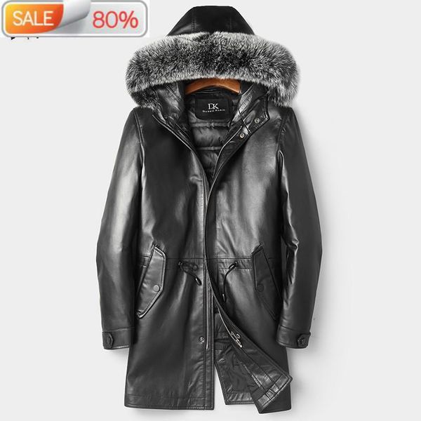 men's leather & faux sheepskin genuine winter duck down jacket men fur collar hooded long coat a1z1a01 yy27a, Black
men's leather & faux sheepskin genuine winter duck down jacket men fur collar hooded long coat a1z1a01 yy27a, Black