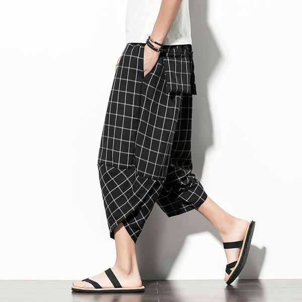 legible 2021 summer calf-length pants men casual loosemens plaid harem pant man men's, Black
legible 2021 summer calf-length pants men casual loosemens plaid harem pant man men's, Black