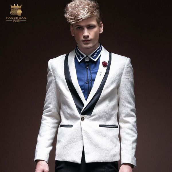 men's suits & blazers fanzhuan male dresses groom banquet hosts business slim long sleeve white small suit blazer jacket 14030, White;black
men's suits & blazers fanzhuan male dresses groom banquet hosts business slim long sleeve white small suit blazer jacket 14030, White;black