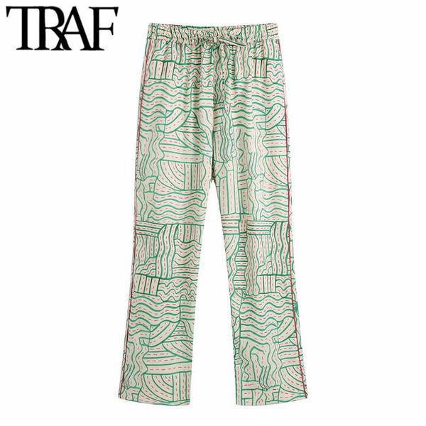 women's pants & capris traf women fashion patchwork piping printed vintage high elastic waist drawstring female trousers mujer, Black;white
women's pants & capris traf women fashion patchwork piping printed vintage high elastic waist drawstring female trousers mujer, Black;white