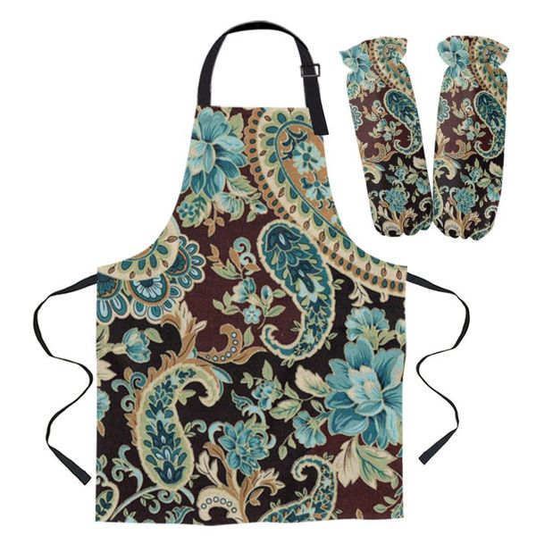 brown turquoise paisley apron kitchen baking accessories cleaning pinafore home cooking aprons for woman
brown turquoise paisley apron kitchen baking accessories cleaning pinafore home cooking aprons for woman