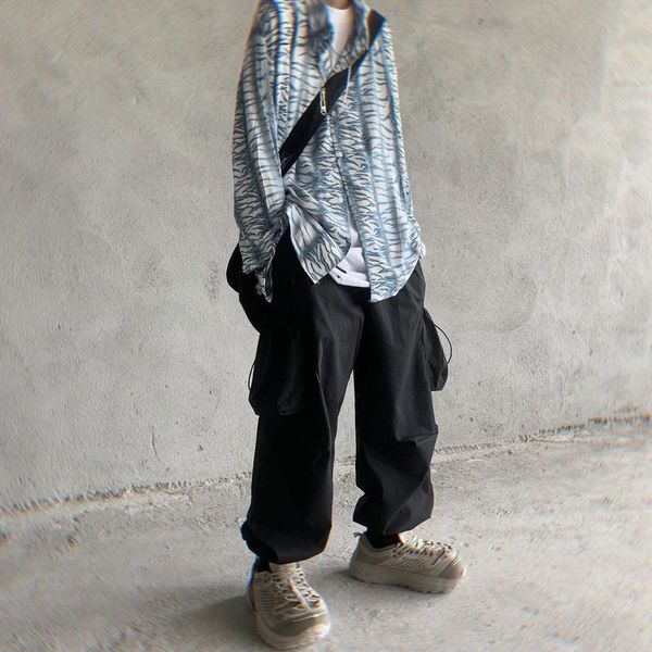 women's pants & capris hippie streetwear black cargo women korean fashion punk oversize wide leg trousers for female techwear hip hop, Black;white
women's pants & capris hippie streetwear black cargo women korean fashion punk oversize wide leg trousers for female techwear hip hop, Black;white