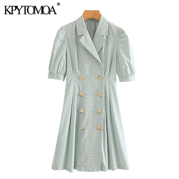 women chic fashion double breasted plaid mini dress puff sleeves office wear female dresses vestidos mujer 210420, Black;gray
women chic fashion double breasted plaid mini dress puff sleeves office wear female dresses vestidos mujer 210420, Black;gray