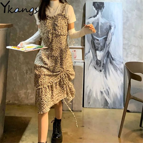 dress women leopard sleeveless v-neck summer drawstring pleated streetwear party irregular shirring slim vestido korean 210619, Black;gray
dress women leopard sleeveless v-neck summer drawstring pleated streetwear party irregular shirring slim vestido korean 210619, Black;gray