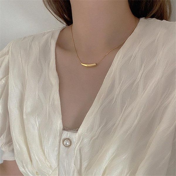 chains simple gold silver color geometric choker necklace for women girl metal curve chain pendant necklaces trendy jewelry 
chains simple gold silver color geometric choker necklace for women girl metal curve chain pendant necklaces trendy jewelry