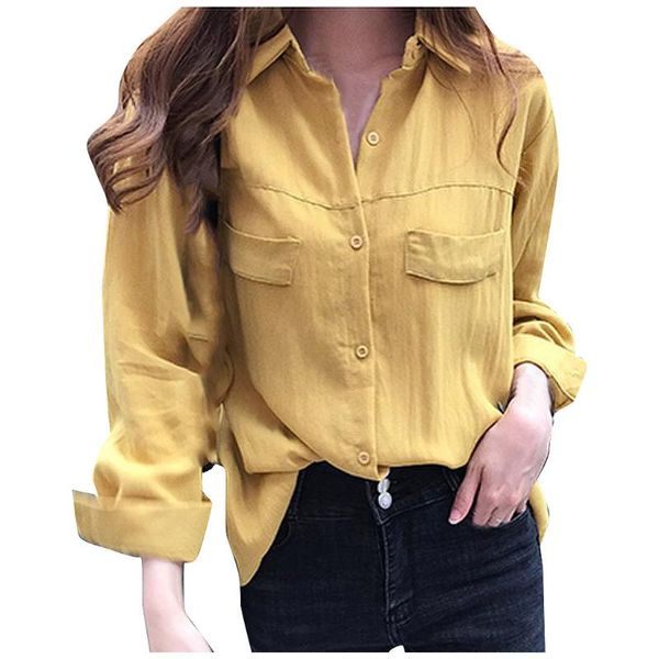 women's blouses & shirts chamsgend fashion blouse polyester tunic long sleeve shirt solid turn-down collar casual button, White
women's blouses & shirts chamsgend fashion blouse polyester tunic long sleeve shirt solid turn-down collar casual button, White