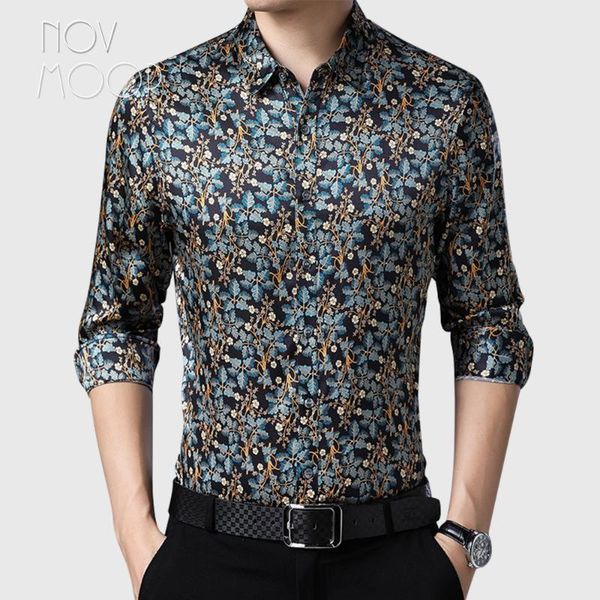 men's casual shirts novmoop 2021 fashion floral printed men summer autumn spandex silk shirt blouse camicia uomo camisa masculino lt318, White;black
men's casual shirts novmoop 2021 fashion floral printed men summer autumn spandex silk shirt blouse camicia uomo camisa masculino lt318, White;black