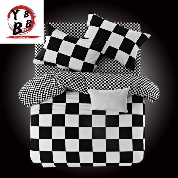 bedding sets black and white plaid 100% cotton stripe duvet cover bed linen 3/4pcs fashion luxury sheet bedclothes
bedding sets black and white plaid 100% cotton stripe duvet cover bed linen 3/4pcs fashion luxury sheet bedclothes