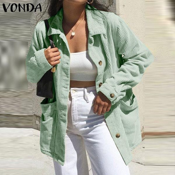 women's jackets winter corduroy coats 2021 women casual solid color autumn long sleeve with pockets veste oversized, Black;brown
women's jackets winter corduroy coats 2021 women casual solid color autumn long sleeve with pockets veste oversized, Black;brown