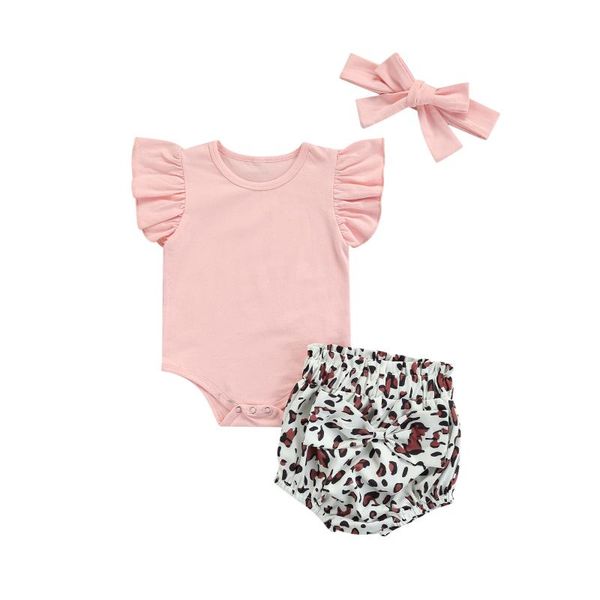 clothing sets baby girls three-piece clothes set, solid color sleeves romper, elastic waist shorts and headdress, White
clothing sets baby girls three-piece clothes set, solid color sleeves romper, elastic waist shorts and headdress, White