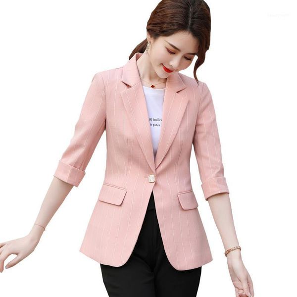 women's suits & blazers summer spring half sleeve women blazer arrival ladies pink white black yellow striped female formal slim jacket
women's suits & blazers summer spring half sleeve women blazer arrival ladies pink white black yellow striped female formal slim jacket