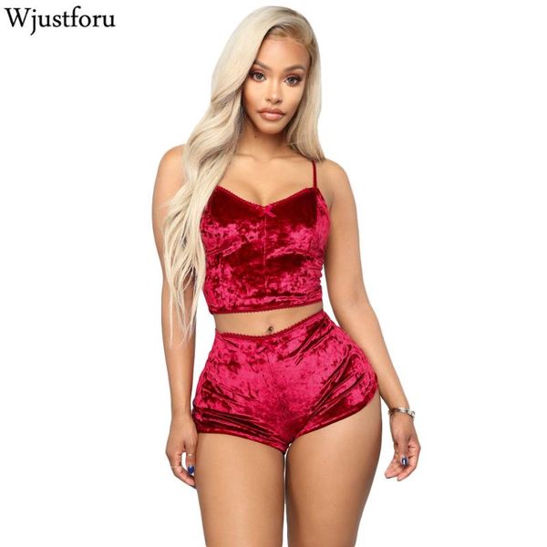 wjustforu velvet two piece set women spaghetti strap + fahion shorts female spring casual elegant 2 slim women's tracksuits, Gray
wjustforu velvet two piece set women spaghetti strap + fahion shorts female spring casual elegant 2 slim women's tracksuits, Gray