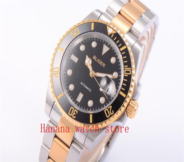 wristwatches sapphire crystal bliger 40mm black dial men's watch ceramic bezel gold plated stainless steel case miyota automatic moveme, Slivery;brown
wristwatches sapphire crystal bliger 40mm black dial men's watch ceramic bezel gold plated stainless steel case miyota automatic moveme, Slivery;brown
