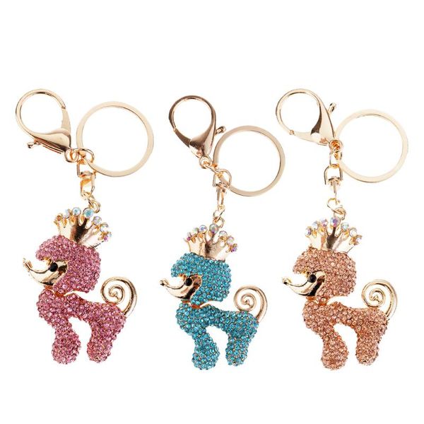 keychains poodle dog crystal keyrings car women purse bag key chain, Silver 
keychains poodle dog crystal keyrings car women purse bag key chain, Silver