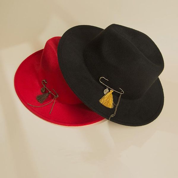 wide brim hats 2021 autumn classic fedoras male hat for women men chapeu fedora homem bomber panama belt red wool jazz cap, Blue;gray
wide brim hats 2021 autumn classic fedoras male hat for women men chapeu fedora homem bomber panama belt red wool jazz cap, Blue;gray