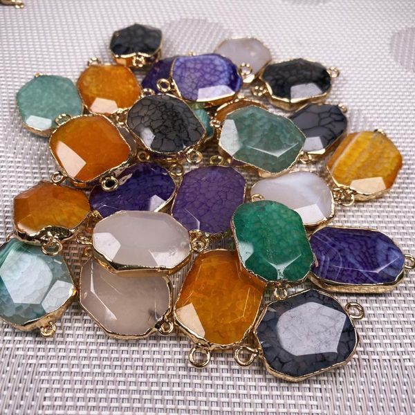 charms natural stone connector oval two-hole faceted stripe agate exquisite for jewelry making bracelet necklace accessories, Bronze;silver
charms natural stone connector oval two-hole faceted stripe agate exquisite for jewelry making bracelet necklace accessories, Bronze;silver