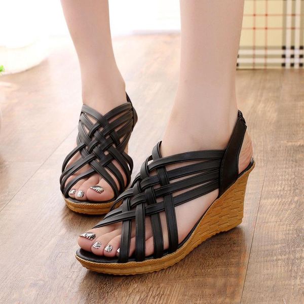 sandals women hollow out peep toe wedges platform female summer elastic band casual shoes ladies fashion comfort, Black
sandals women hollow out peep toe wedges platform female summer elastic band casual shoes ladies fashion comfort, Black