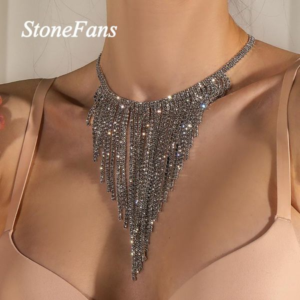 chains stonefans bohemian rhinestone long tassel choker necklace for women statement crystal sweater chain collar jewelry, Silver
chains stonefans bohemian rhinestone long tassel choker necklace for women statement crystal sweater chain collar jewelry, Silver